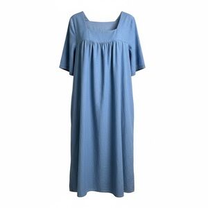 Vermont Country Store Denim Midi Dress/Mumu Women’s 3X 100% Cotton USA Pockets
